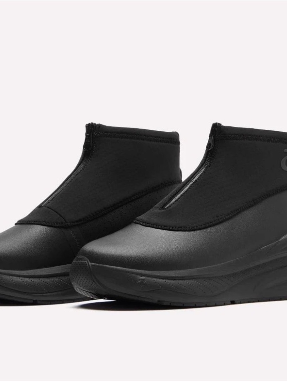 Sleek Black Zip-Front Ankle Booties